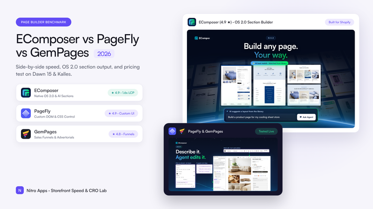 Custom Landing Pages vs Native Theme Sections: Comparing EComposer, PageFly & GemPages — Nitro Apps 2026 Editorial Benchmark