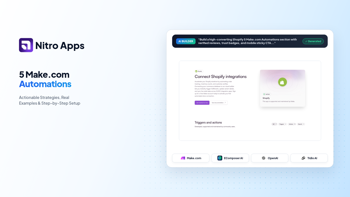 5 Make.com Automations That Replace Manual Spreadsheet Work on Shopify