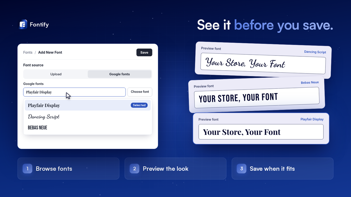 Fontify: Google & Custom Fonts Shopify app screenshot 3
