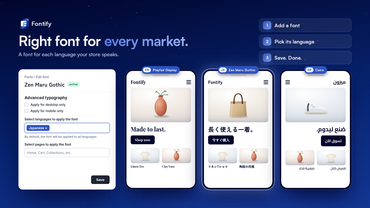 Fontify: Google & Custom Fonts Shopify app screenshot 4